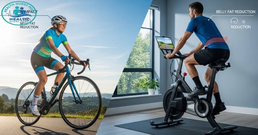 Cycling or Stationary Bike (Low-Impact Belly Fat Reduction)